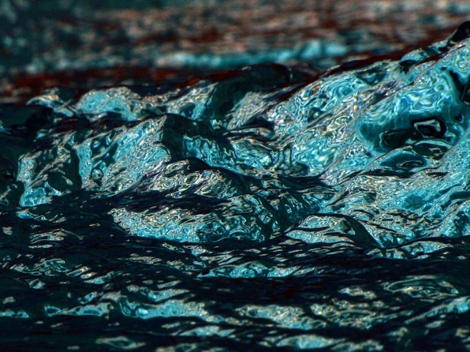 Water in motion on the surface of a swimming pool