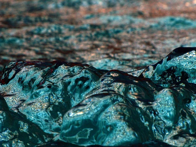 Water in motion on the surface of a swimming pool