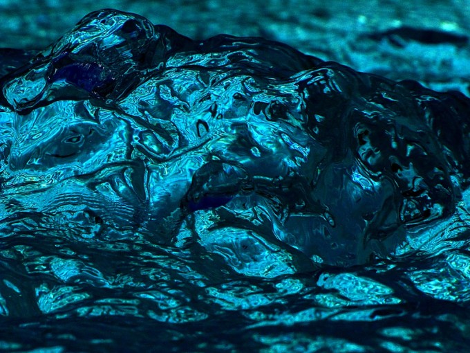 Water in motion on the surface of a swimming pool