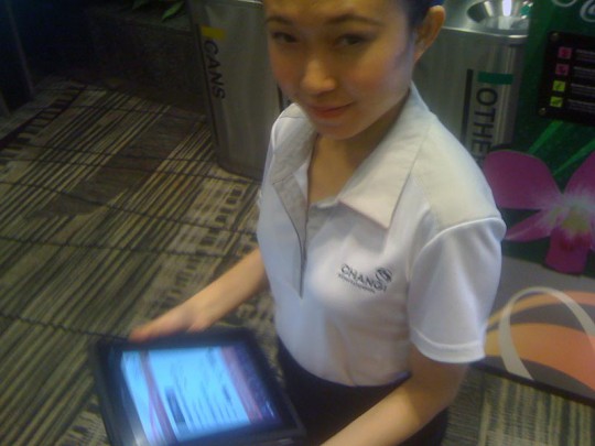 iPad used by staff at Changi AIrport Singapore