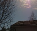 Cirrus clouds that are iridescent or nacreous