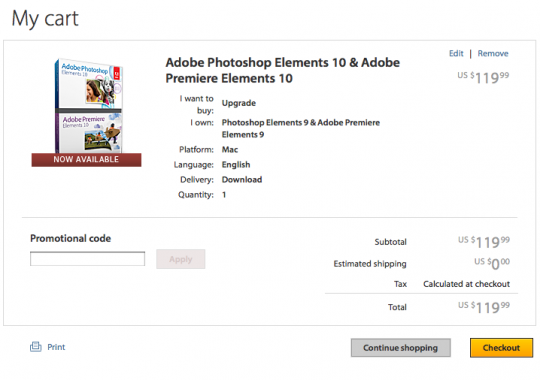 Adobe Elements USA price