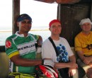 John Larkin and Kenneth Pinto during the journey on the bumboat from Changi Village Singapore to Pengerang Malaysia