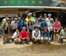 John Larkin and the entire team of bike riders from Singapore during a lunch break in Malaysia