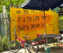 Drink stall with the famous like-lah sign ~ that was the bike I hired