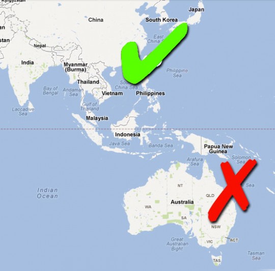 Australia versus Asia