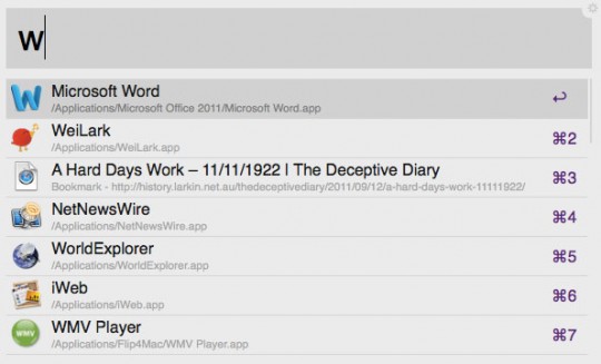 Alfred productivity utility for Mac OSX