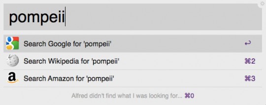Alfred productivity utility for Mac OSX