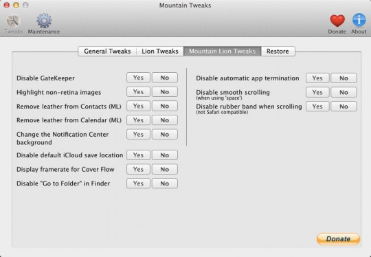 Mountain Tweaks