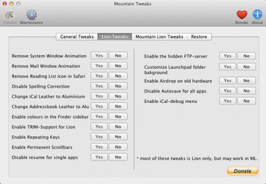 Mountain Tweaks