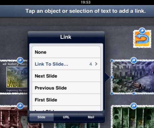 iPad Keynote hyperlinks