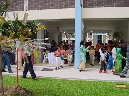 Wedding musicians in the void deck