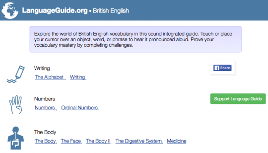 Language Guide Vocabulary