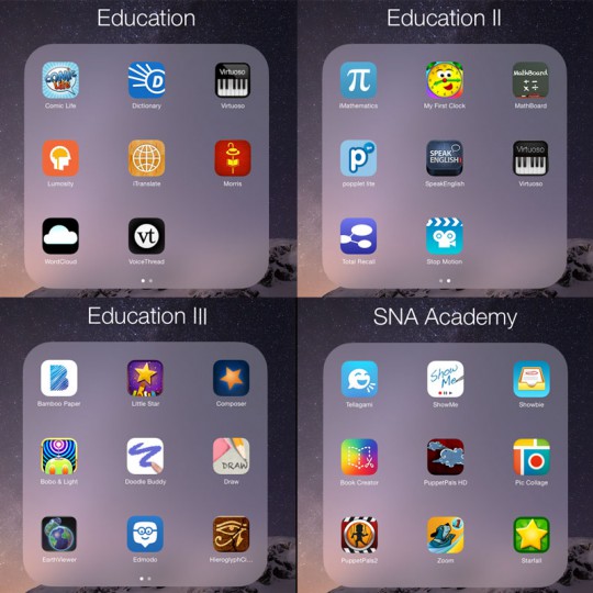 A collage of iPad education apps